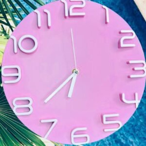 Transparent Unique Wall clock Pink